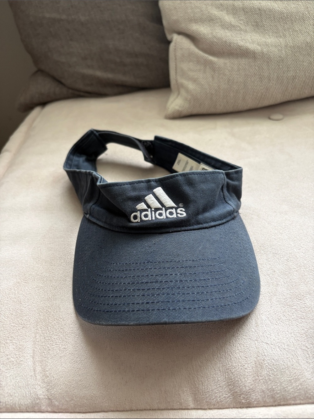 adidas Vintage Blue Visor with White Logo Embroidery